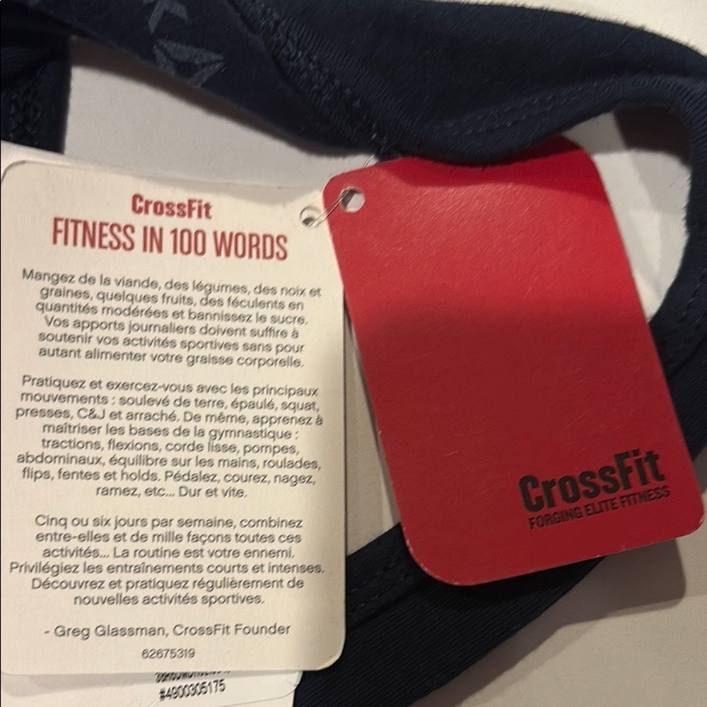 Reebok CrossFit midnight navy Racerback Tank Top - large -  NWT - Picture 3 of 4